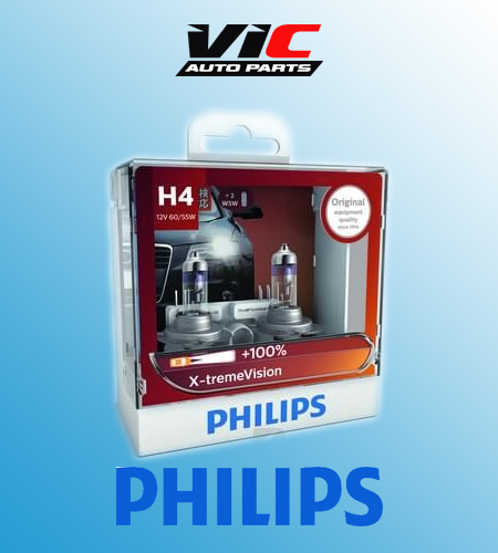 GENUINE PHILIPS H4 HI/LO X-treme Vision +100% Halogen Globe Bulb Extreme