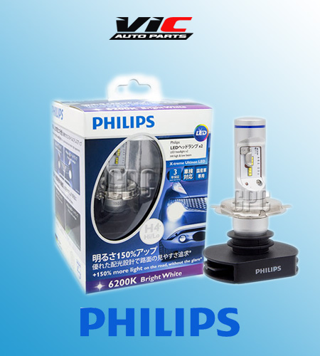 Genuine Philips H4 X-treme Ultinon Hi/Lo 6000k LED Kit Headlight +
