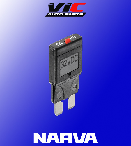 NARVA 20A CIRCUIT BREAKER REPLACES STANDARD BLADE FUSE BATTERY 20 AMP 12V 55720