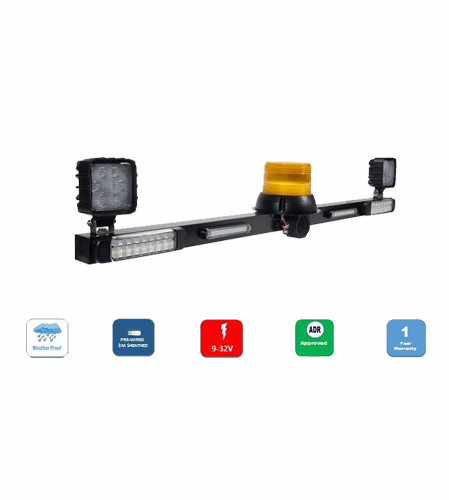 Mine Bar deluxe Beacon, Revese, Stoptail ,Reverse Alarm , Work Lamps