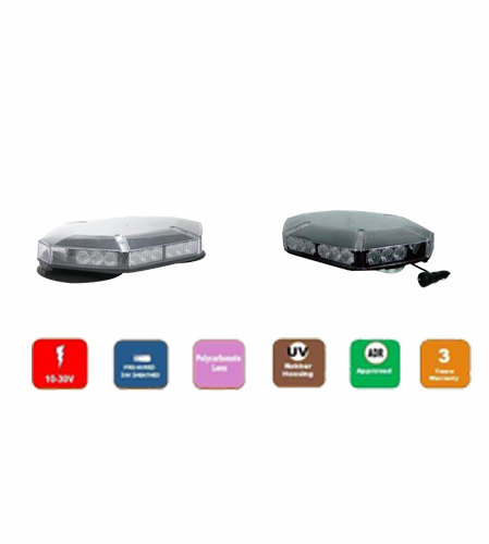 Falcon LED Rot Light Bar Fixed 10-30V 30 LED Amber 25 Function Bar