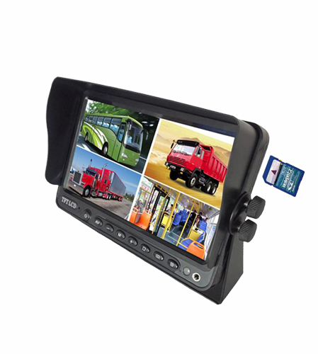 9″ DVR Monitor 5CH Realtime Vehicle Reversing Recording CCD Camera Kit Truck Bus