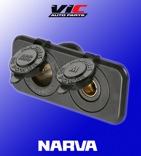 NARVA HEAVY DUTY DUAL MERIT & CIGARETTE LIGHTER SOCKET 12V ADAPTER FRIDGE CARAVAN 81140BL