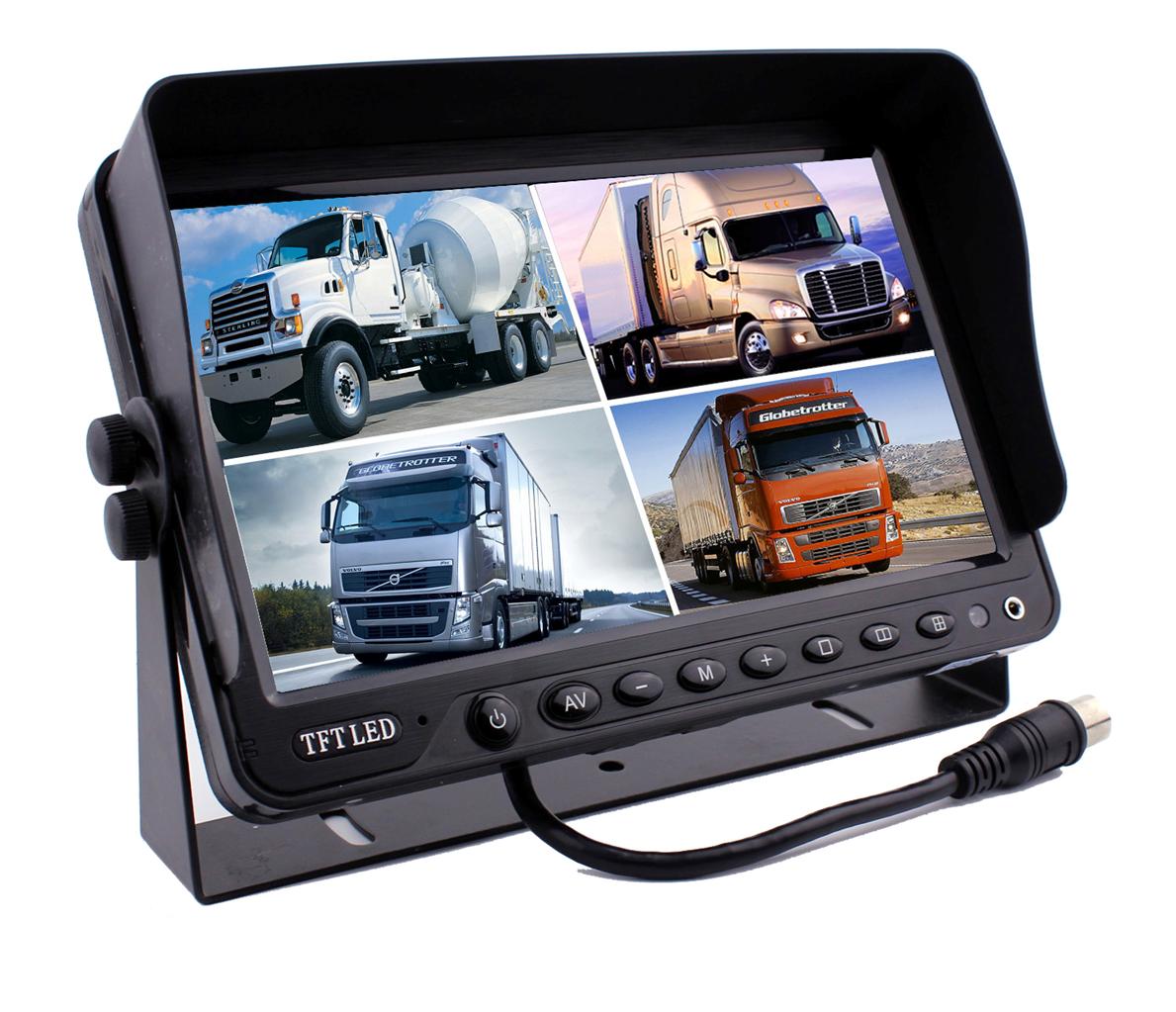 9″ LCD MONITOR REVERSING CAMERA REAR VIEW 4 PIN KIT 124V 24V 36V TRUCK,CARAVAN
