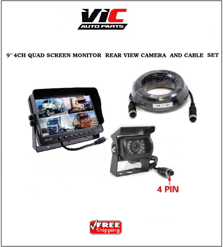 9-LCD-MONITOR-REVERSING-CAMERA-REAR-VIEW-4-PIN-KIT-12V-24V-36V-TRUCK-CARAVAN