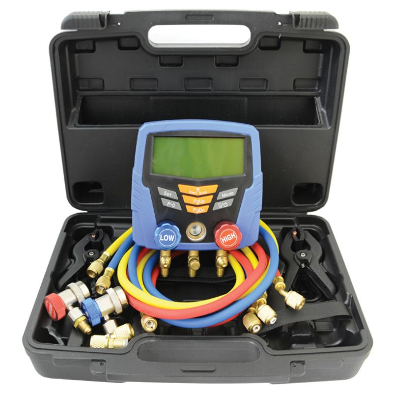 DIGITAL MANIFOLD GAUGE SET 60 INCH HOSES