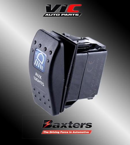 BAXTERS BLUE AUXILIARY LIGHTS ROCKER SWITCH 12V/24V CAR DASH MOUNT BRSW-005