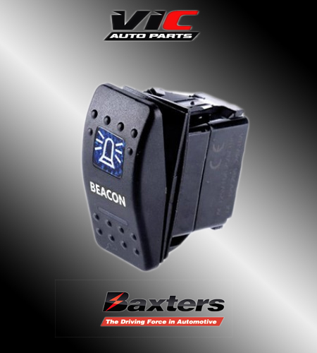BAXTERS BLUE BEACON LIGHTS ROCKER SWITCH 12V/24V CAR DASH MOUNT BRSW-007