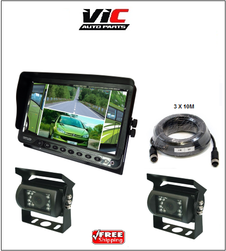7″ LCD MONITOR REVERSING CAMERA REAR VIEW 4 PIN KIT 124V 24V 36V TRUCK,CARAVAN