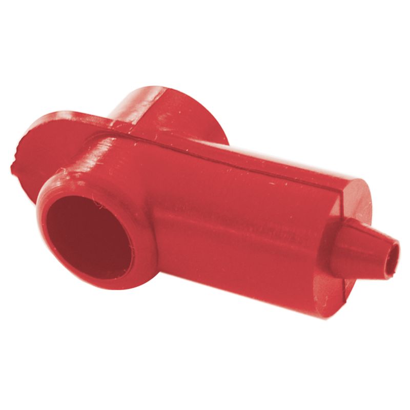 RED TERMINAL INSULATOR LENGTH 25MM, RING OD 12MM CABLE OD 3-6MM
