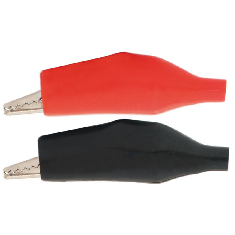 ALLIGATOR CLIPS 5 SETS PER PK 5 X BLACK 5 X RED WITH INSULATED HANDLES