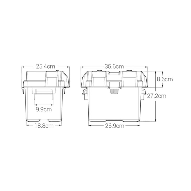 NOCO BATTERY BOX SNAP TOP HEAVY DUTY PLASTIC SUITS N50 BATTERIES