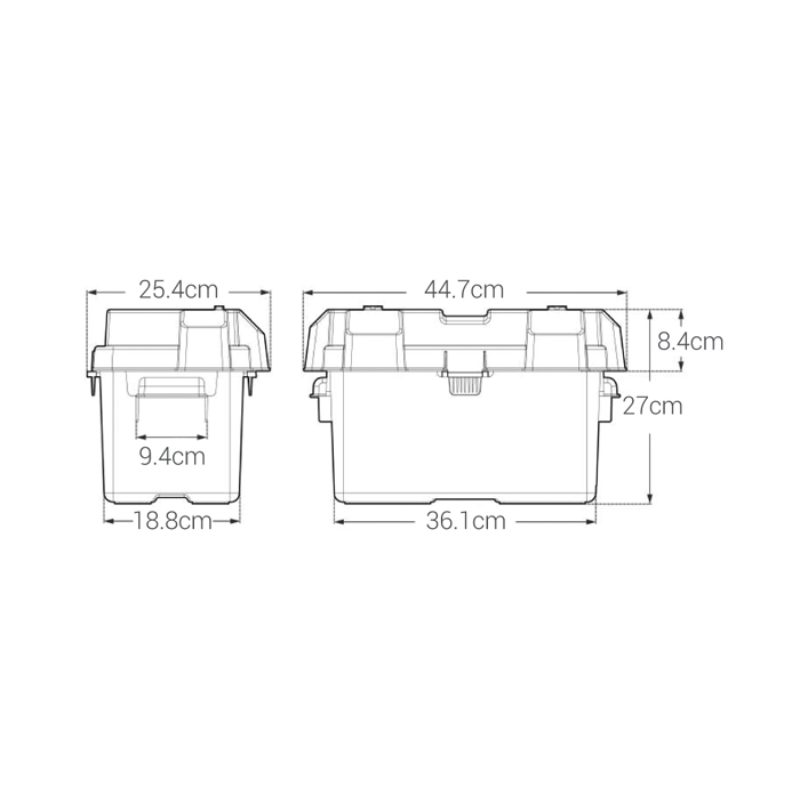 NOCO BATTERY BOX SNAP TOP HEAVY DUTY PLASTIC SUITS N50ZZ TO N86 BATTERIES