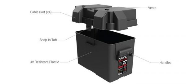 NOCO BATTERY BOX SNAP TOP HEAVY DUTY PLASTIC SUITS N70ZZ BATTERIES