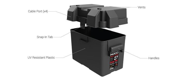NOCO BATTERY BOX SNAP TOP HEAVY DUTY PLASTIC SUITS N70ZZ BATTERIES