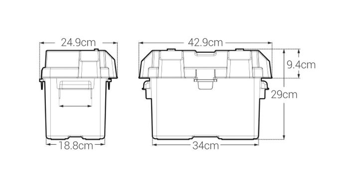 NOCO BATTERY BOX SNAP TOP HEAVY DUTY PLASTIC SUITS N70ZZ BATTERIES