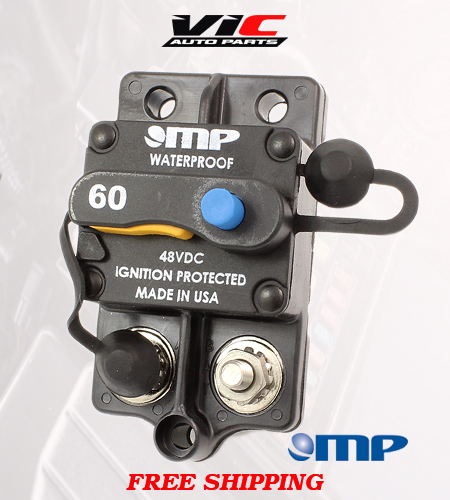MP HEAVY DUTY CIRCUIT BREAKER DUAL BATTERY SYSTEM 60 AMP 12V FUSE RESET 1/4” STUD