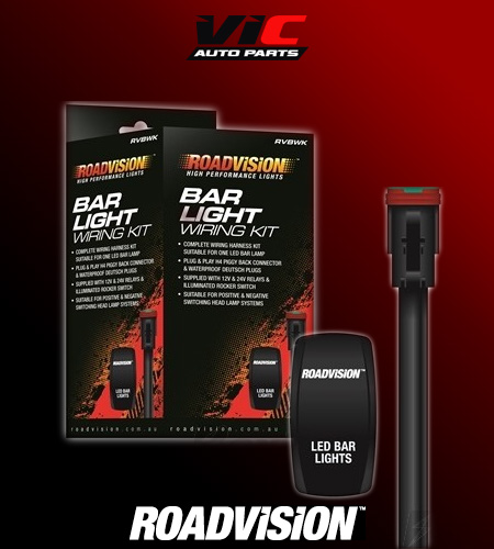 Roadvision LED Bar Light Wiring Harness 12/24V with H4 Piggy Back Connector RV LED Bar Light Switch Suit 1 Lamp up to 140W