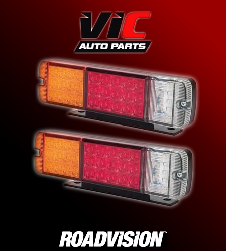 2x LED STOP TAIL INDICATOR LIGHT LAMPS 12 VOLT TRAILER SUBMERSABLE BOAT RVL804MV