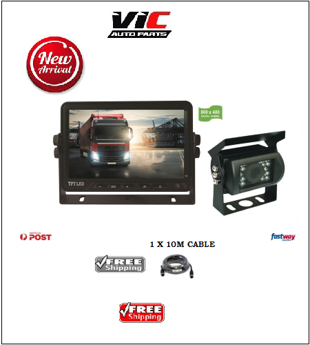 7″ Monitor HD 12V/24V/32V Reversing Rearview 4PIN CCD Camera Kit Car Truck Caravan