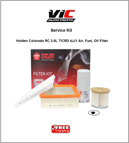 Sakura 4×4 Holden Colorado RC 3.0L T/CRD 4JJ1 Air, Fuel, Oil Filter Service Kit