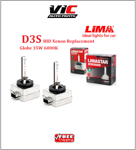 Pair LIMA 35W D3S Xenon Hid Bulbs Globe Replacement 6000K
