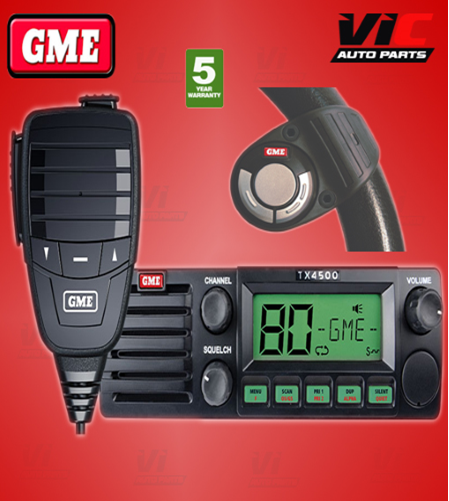 GME TX4500WS 80 CHANNEL HANDSFREE PTT UHF CB RADIO 5 WATT MOBILE TWO WAY BNIB
