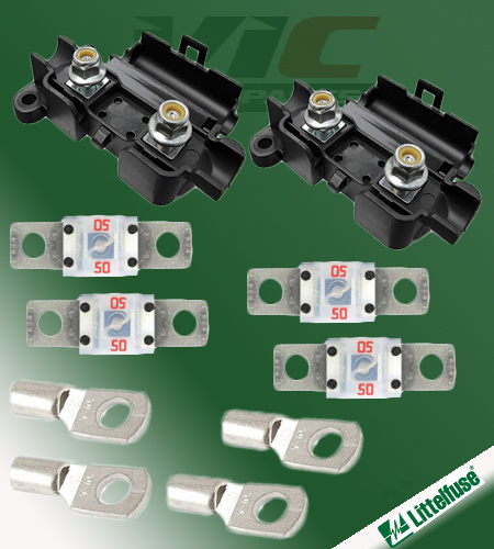 50A LETTELFUSE GENUINE MIDI FUSE & HOLDER KIT SUIT DUAL BATTERY SYSTEM TRADE CHOICE