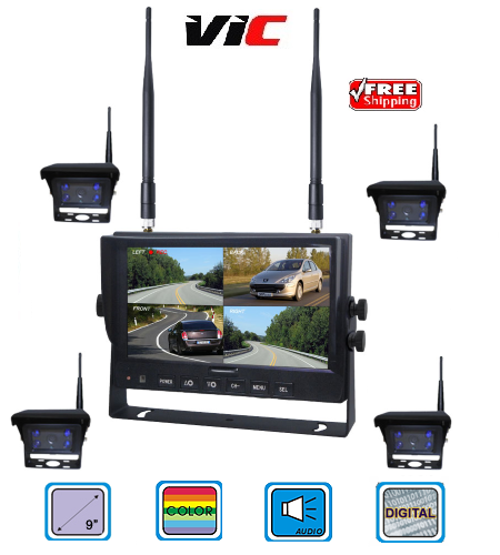 9″ WIRELESS MONITOR AND 4 CAMERA KIT